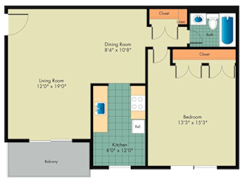 1 bed, 1 bath, 790 sqft, $1,396