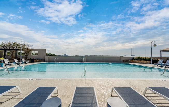 Community Pool Pavilion on Sunny Day