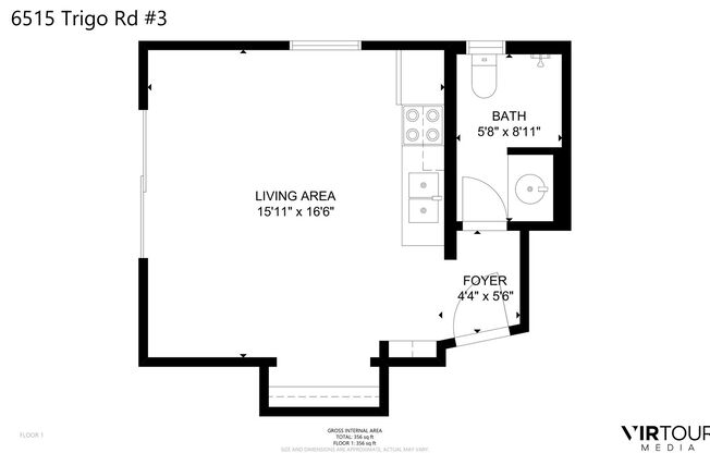 Studio, 1 bath, 500 sqft, $2,257.2, Unit 4