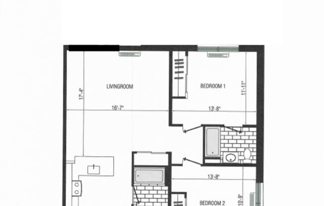 2 beds, 2 baths, 966 sqft, $3,300, Unit 308