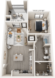 1 bed, 1 bath, 693 sqft, $2,299