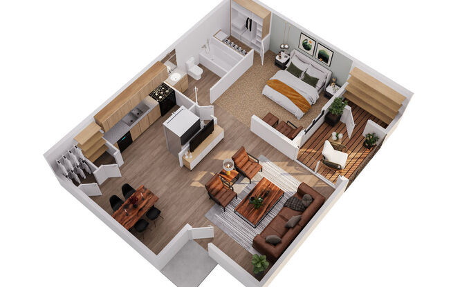 1 bed, 1 bath, 555 sqft, $946