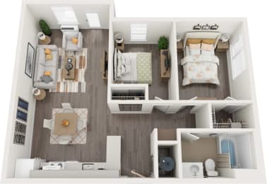 2 beds, 1 bath, 850 sqft, $1,535