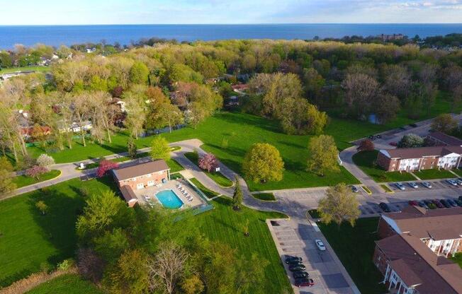 an aerial view of the property