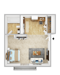 Studio, 1 bath, 392 sqft, $937