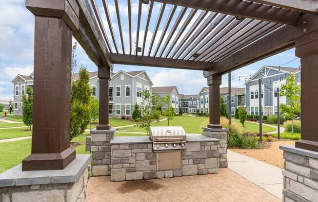 Outdoor Grilling Area with Pergola