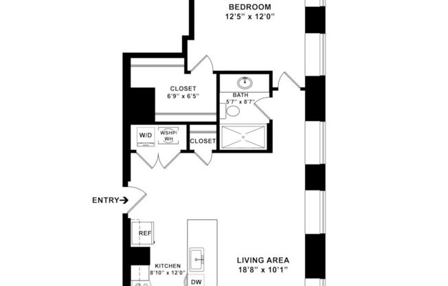 1 bed, 1 bath, 698 sqft, $1,475