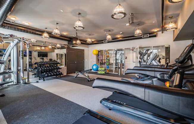 Fitness Center With Updated Equipment at Abberly CenterPointe Apartment Homes by HHHunt, Virginia, 23114