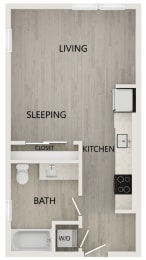 Studio, 1 bath, 475 sqft, $2,995