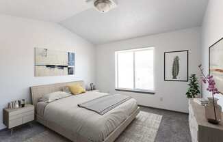 Master bedroom with en suite bathroom and double closets.