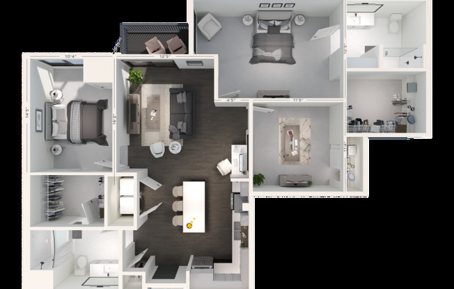 2 beds, 2 baths, 1,393 sqft, $3,450, Unit 737