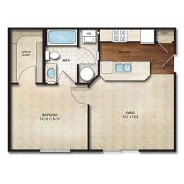 1 bed, 1 bath, 580 sqft, $1,324