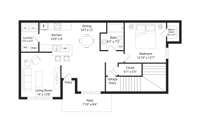 1 bed, 1 bath, 848 sqft, $1,637