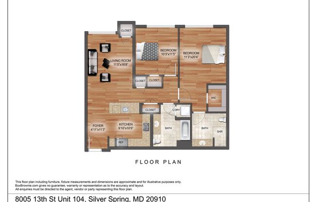 2 beds, 2 baths, $2,500, Unit Unit 104