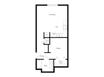 1 bed, 1 bath, 609 sqft, $2,419