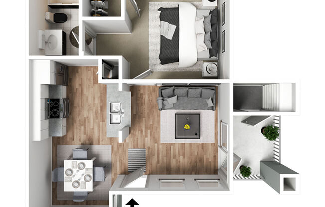 1 bed, 1 bath, 596 sqft, $1,141