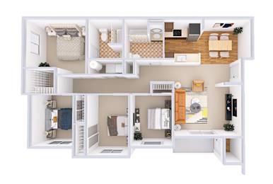 4 beds, 2 baths, 1,222 sqft, $2,096