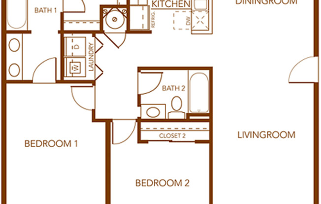 2 beds, 2 baths, 1,098 sqft, $2,558, Unit 1 205