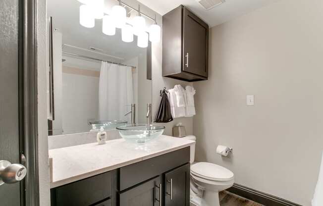 a bathroom with a toilet and a sink and a mirror