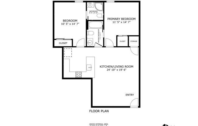 2 beds, 2 baths, 800 sqft, $2,299, Unit 1-208
