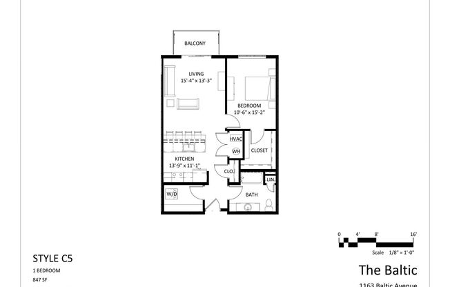 1 bed, 1 bath, 847 sqft, $1,395, Unit 315