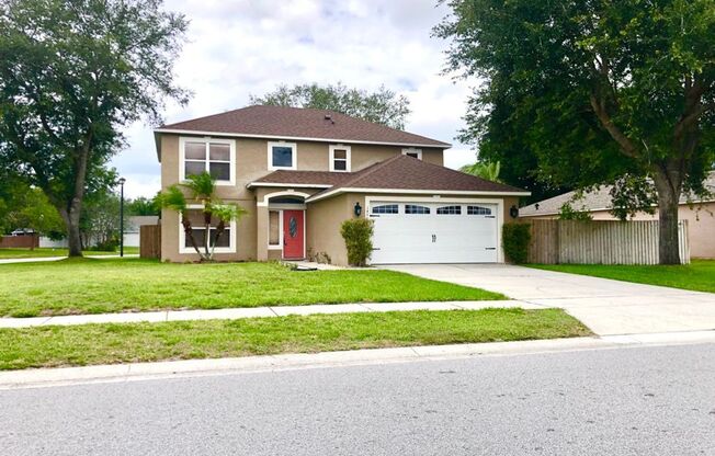 Pool home with screened in lanai- MOVE IN NOW!!Spacious 4 bed/2.5 bath -2 story home with fenced in yard! Lawn & pool care included!!Bring your washer & dryer!