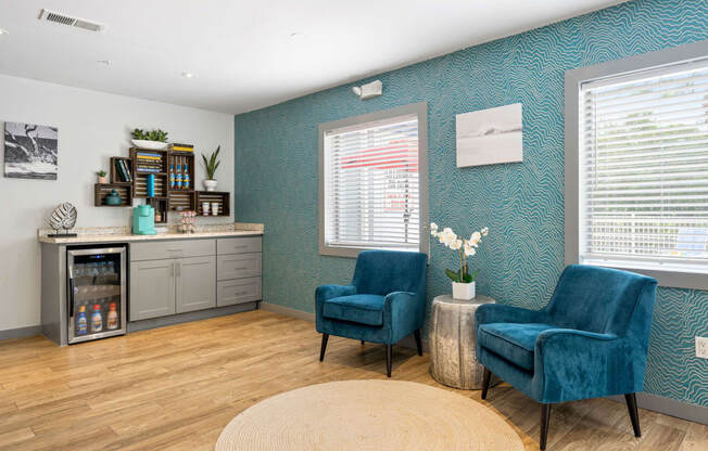 clubhouse with a beverage station