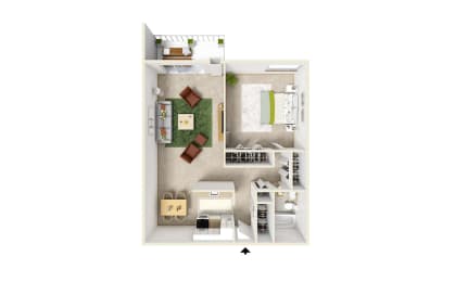 1 bed, 1 bath, 800 sqft, $1,240