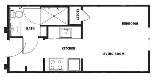 Studio, 1 bath, 324 sqft, $1,270