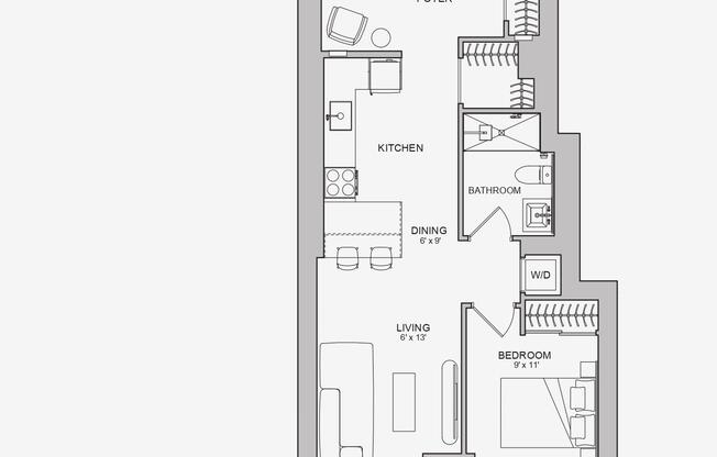 Studio, 1 bath, $3,225, Unit 816