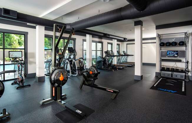 Fitness Studio at One Riverside Apartments, Chattanooga