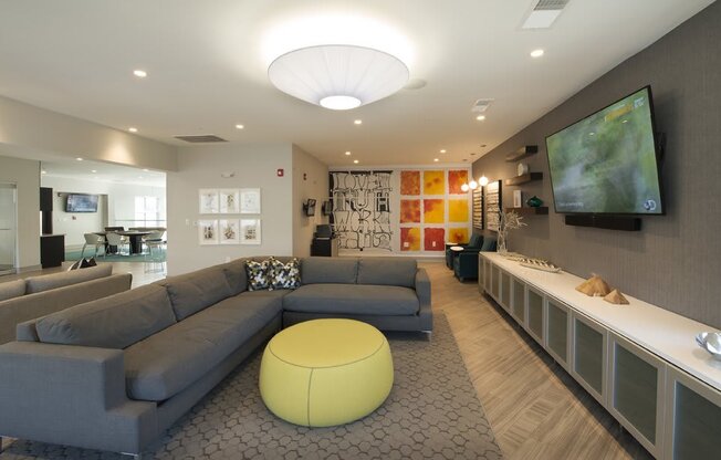 Spacious clubhouse lounge