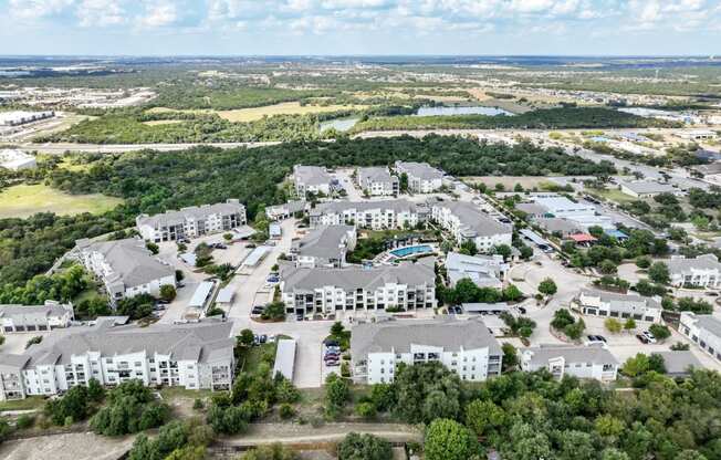 aerial view of The Allure apartments 701 N Vista Ridge Blvd., Cedar Park, TX 78613