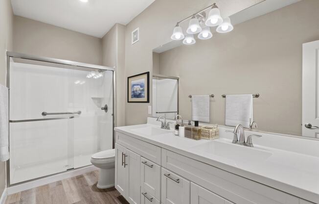 Double Sink Bathroom at Bella Victoria Apartments