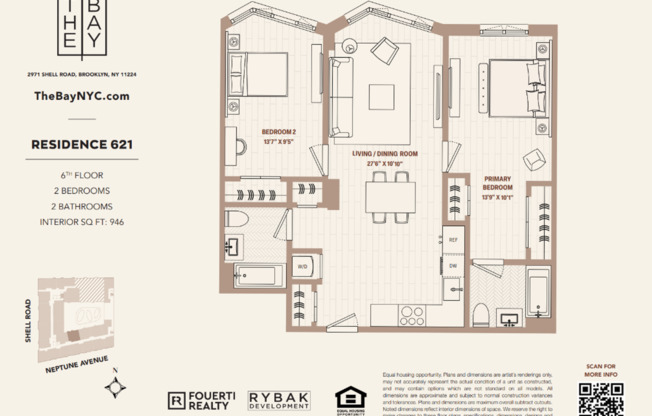 2 beds, 2 baths, $4,050, Unit APT. 621