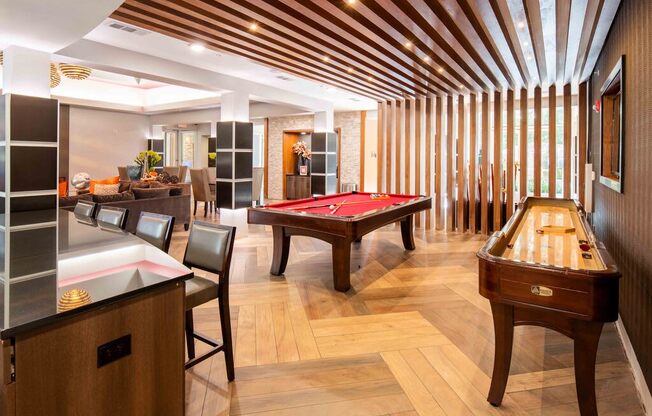clubhouse with a pool table and a billiard table