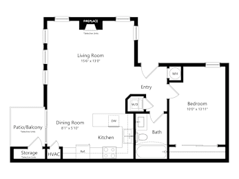 1 bed, 1 bath, 669 sqft, $1,963