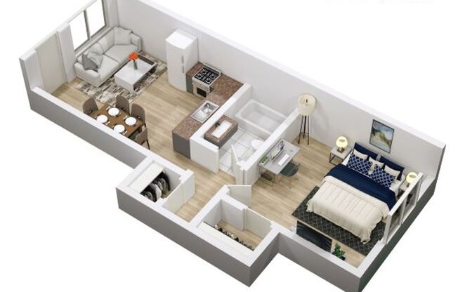1 bed, 1 bath, 460 sqft, $990