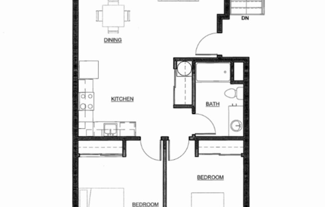 2 beds, 1 bath, 880 sqft, $1,650, Unit S-203