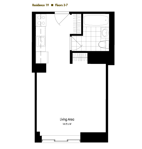 Studio, 1 bath, 402 sqft, $4,498, Unit 419