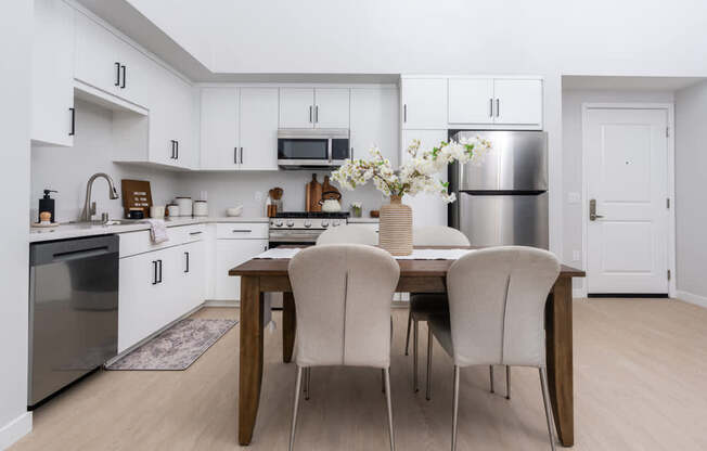 Kitchen with dining table