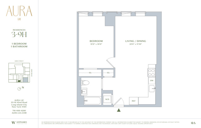 1 bed, 1 bath, $4,400, Unit 4H
