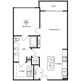 1 bed, 1 bath, 861 sqft, $1,819