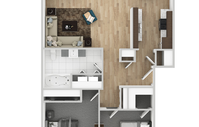 2 beds, 1 bath, 1,021 sqft, $1,599, Unit 182-066