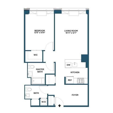 1 bed, 1.5 baths, 863 sqft, $5,016, Unit 311