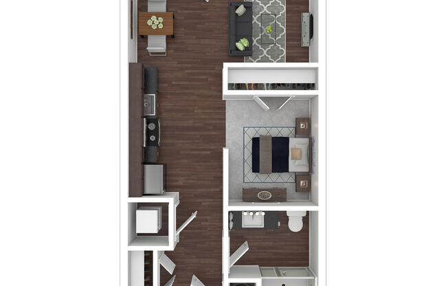 Studio, 1 bath, 505 sqft, $1,195