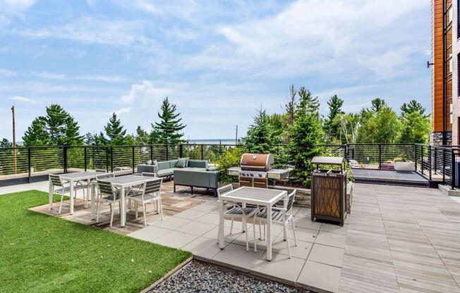Outdoor Grill With Intimate Seating Area at Bluestone Flats, Duluth, 55803