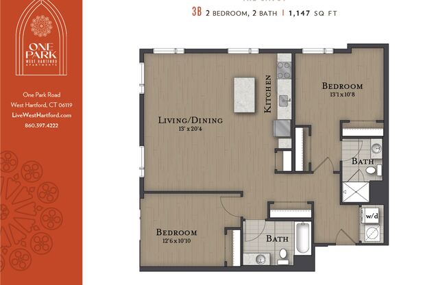 2 beds, 2 baths, 1,147 sqft, $3,265, Unit 141