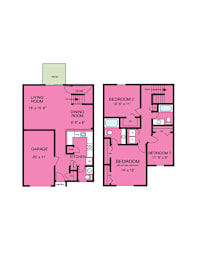 3 beds, 2.5 baths, 1,668 sqft, $1,991