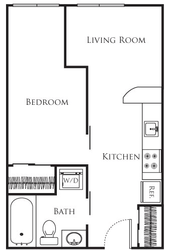 1 bed, 1 bath, 376 sqft, $1,380, Unit 213